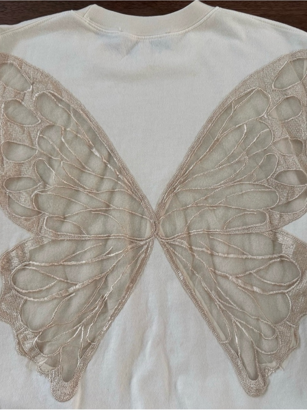 Tricia Fix Free People Exclusive Butterfly Crewneck Sweatshirt in Cream Xs New - Picture 4 of 4